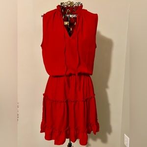 Women’s Red Dress, Bohemian Style, size Large